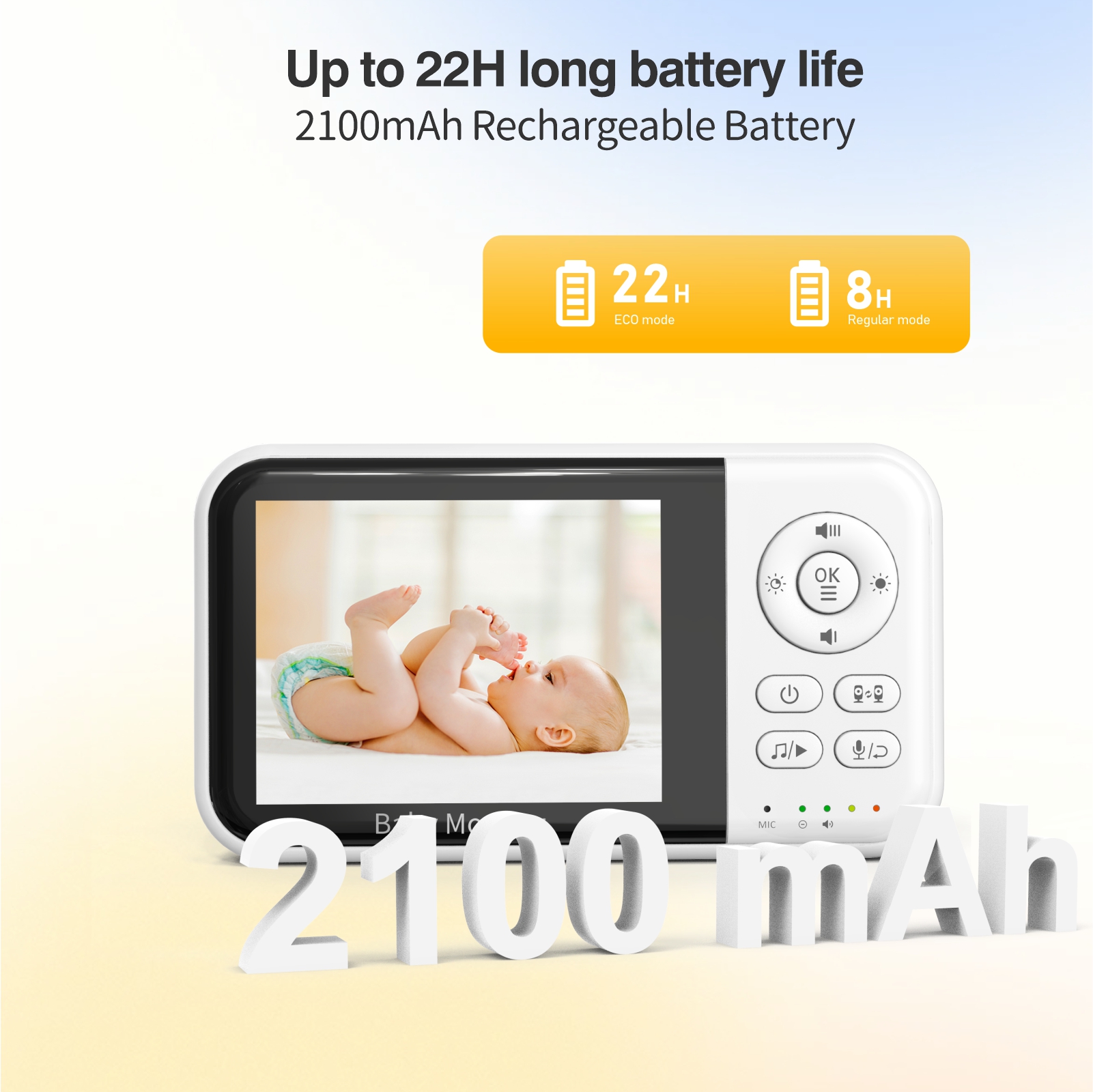 Bestseller 3.2 Inch LCD Baby Monitor Night Vision VOX Two Way Talking 2100Mah Battery Video Baby Monitor Babyfoon Baby Camera